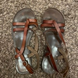 🤍brown leather sandals🤍